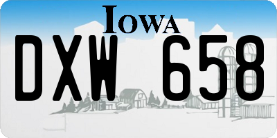 IA license plate DXW658