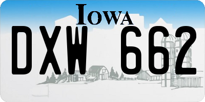 IA license plate DXW662