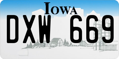 IA license plate DXW669
