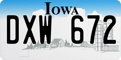 IA license plate DXW672