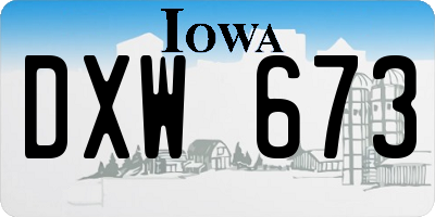 IA license plate DXW673