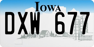 IA license plate DXW677