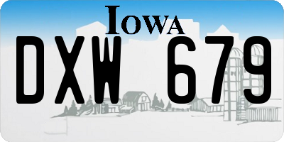 IA license plate DXW679