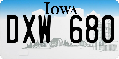 IA license plate DXW680