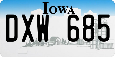 IA license plate DXW685