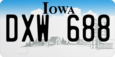 IA license plate DXW688