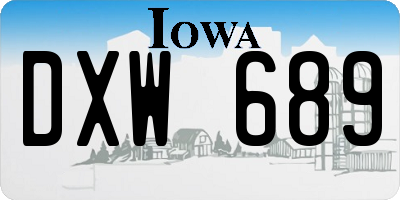 IA license plate DXW689