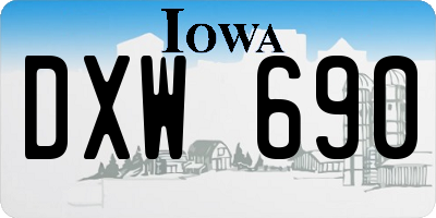 IA license plate DXW690