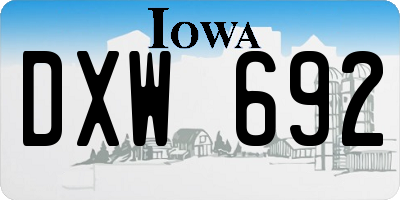IA license plate DXW692