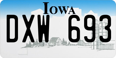IA license plate DXW693