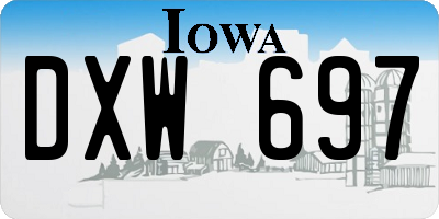 IA license plate DXW697