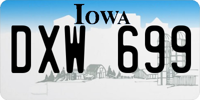 IA license plate DXW699