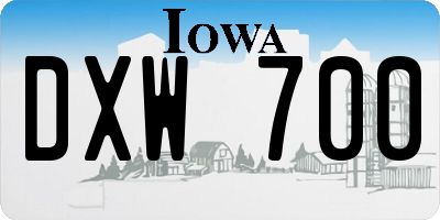 IA license plate DXW700