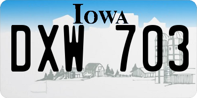 IA license plate DXW703