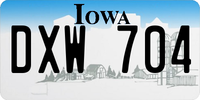 IA license plate DXW704