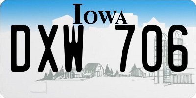 IA license plate DXW706