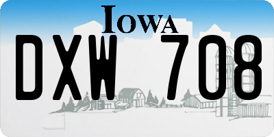 IA license plate DXW708