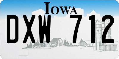 IA license plate DXW712