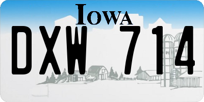IA license plate DXW714