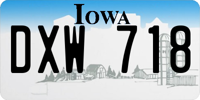IA license plate DXW718