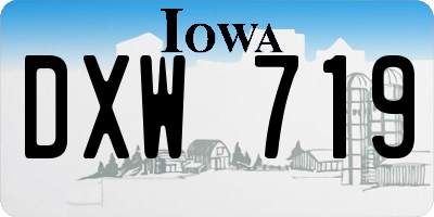 IA license plate DXW719