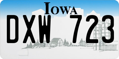IA license plate DXW723