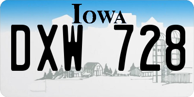 IA license plate DXW728