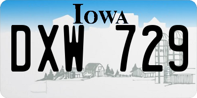 IA license plate DXW729