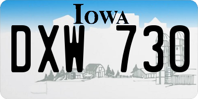 IA license plate DXW730