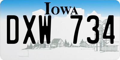 IA license plate DXW734