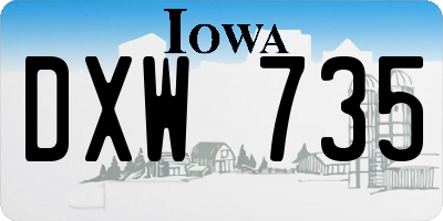 IA license plate DXW735