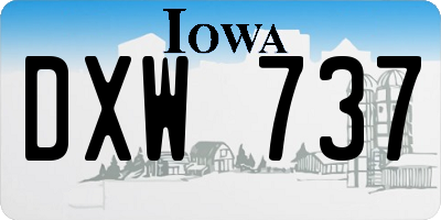 IA license plate DXW737