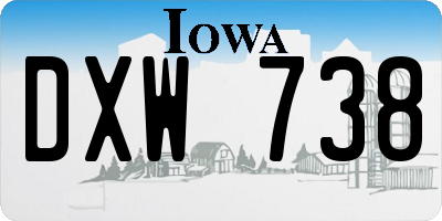 IA license plate DXW738