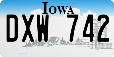 IA license plate DXW742