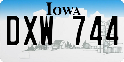 IA license plate DXW744