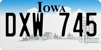 IA license plate DXW745
