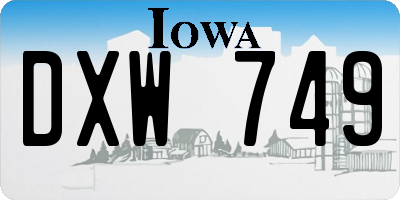 IA license plate DXW749