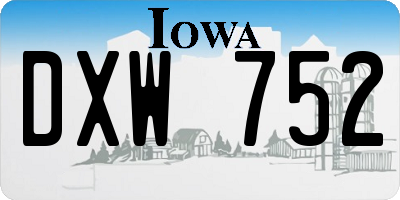 IA license plate DXW752