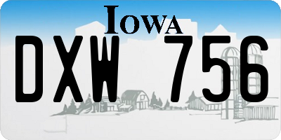 IA license plate DXW756