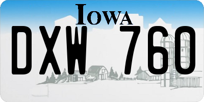 IA license plate DXW760