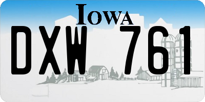 IA license plate DXW761