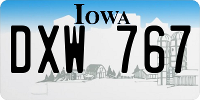 IA license plate DXW767