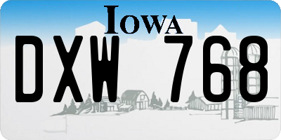 IA license plate DXW768