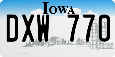 IA license plate DXW770