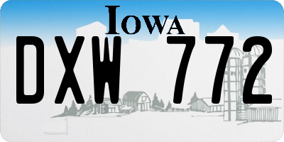 IA license plate DXW772
