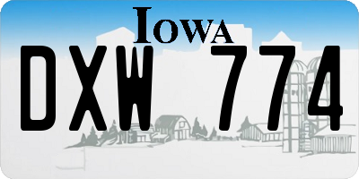 IA license plate DXW774