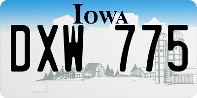 IA license plate DXW775