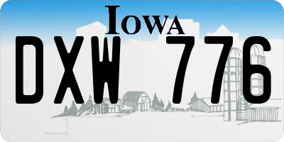 IA license plate DXW776