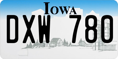 IA license plate DXW780