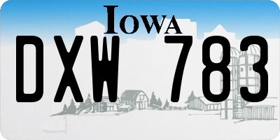 IA license plate DXW783
